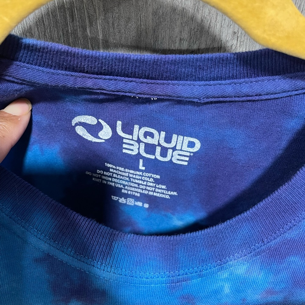 Grateful Dead Liquid Blue Big Bear Dancing Bear Tie Dye Tee - Blue and Purple - Picture 3 of 7